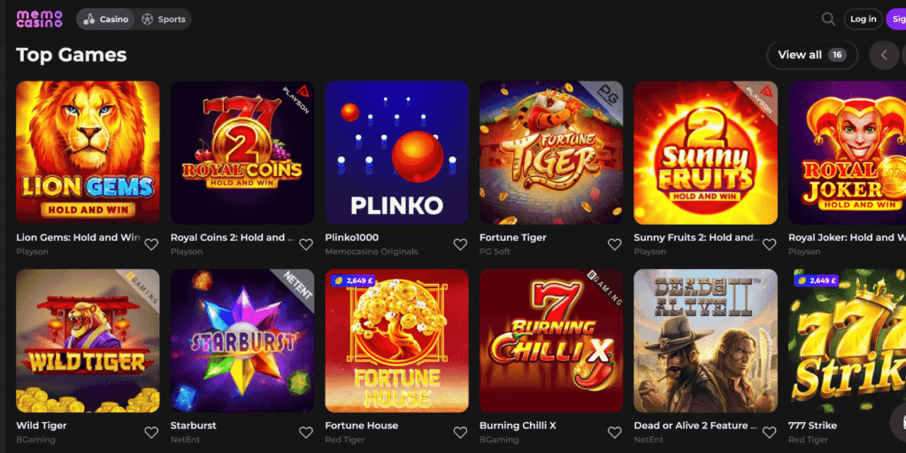 memo casino games